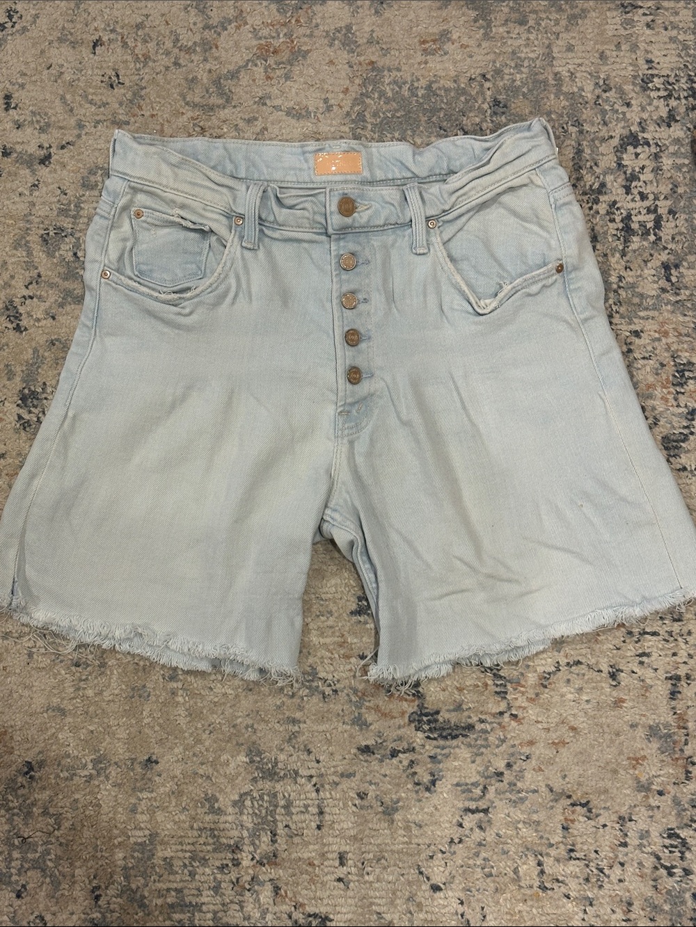 Light Wash Denim Button-Front Women's Shorts